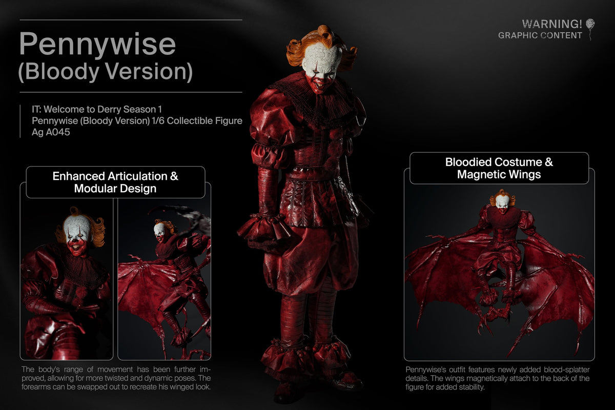 INART Pennywise (Bloody Version) 1/6 Collectible Figure | IT: Welcome to Derry – Season 1