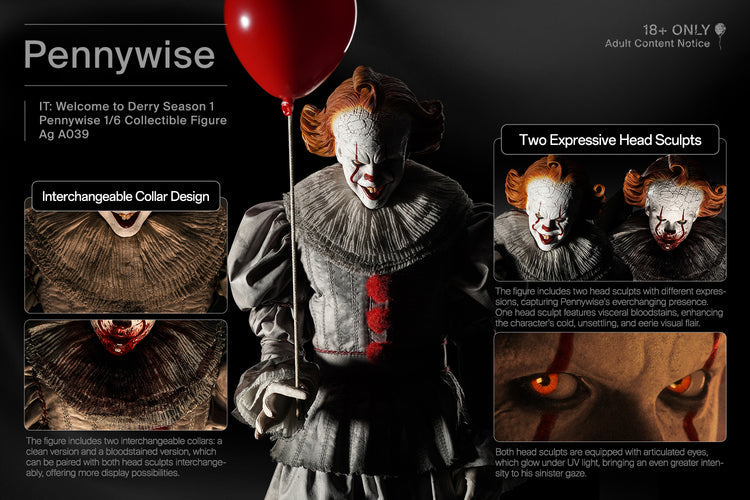 INART Pennywise 1/6 Collectible Figure | IT: Welcome to Derry – Season 1