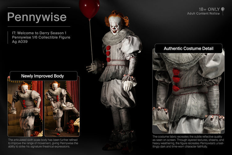 INART Pennywise 1/6 Collectible Figure | IT: Welcome to Derry – Season 1