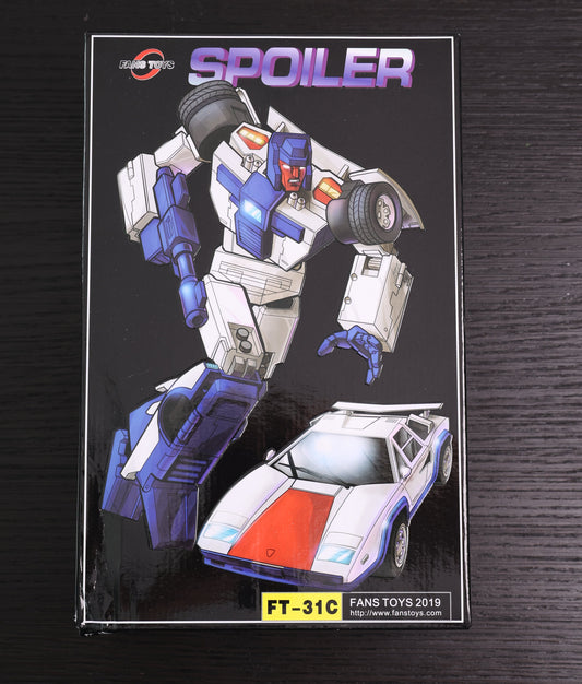 Fans Toys FT-31C Spoiler Masterpiece-style Transformers Stunticon figure in excellent pre-owned condition, opened and inspected but never transformed or displayed, complete with original accessories and packaging, collector-owned item from Man of Hot Collectibles, USA seller.