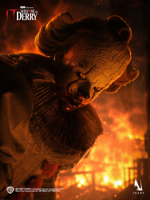 Monster with a fiery background from 'It: Chapter Two' movie poster